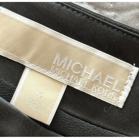 Michael Kors Black Satin One Arm LS Lined Top Zips on Side Button Cuff Size 4 - Picture 4 of 6